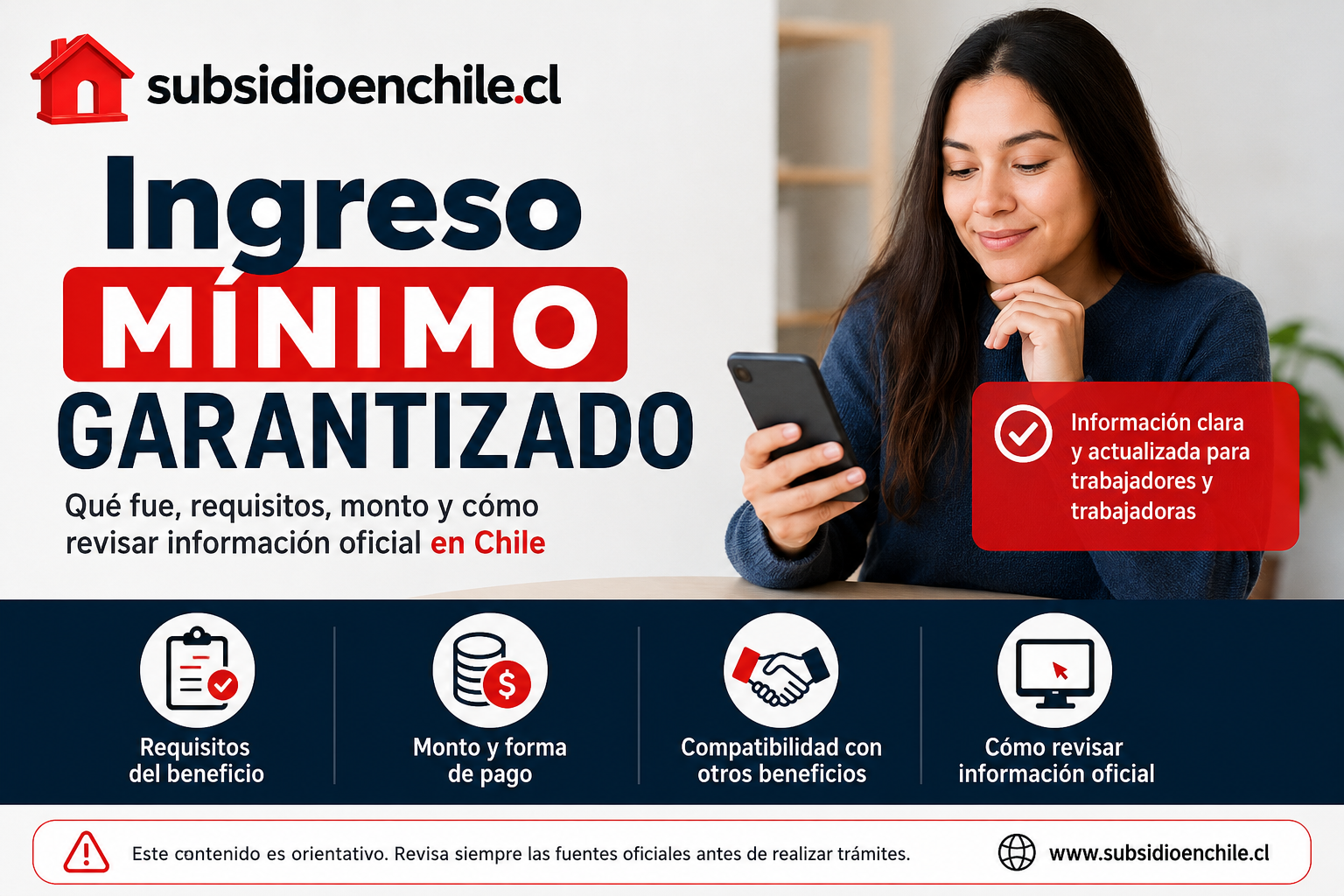 Imagen ilustrativa sobre ingreso Mínimo Garantizado en Chile: qué fue, requisitos y cómo revisar información oficial
