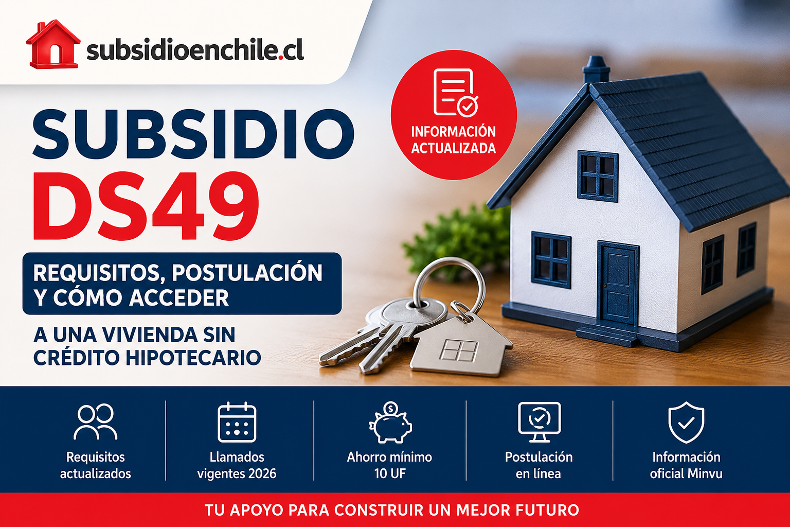 Imagen ilustrativa sobre subsidio DS49: requisitos, postulación y cómo acceder a una vivienda sin crédito hipotecario